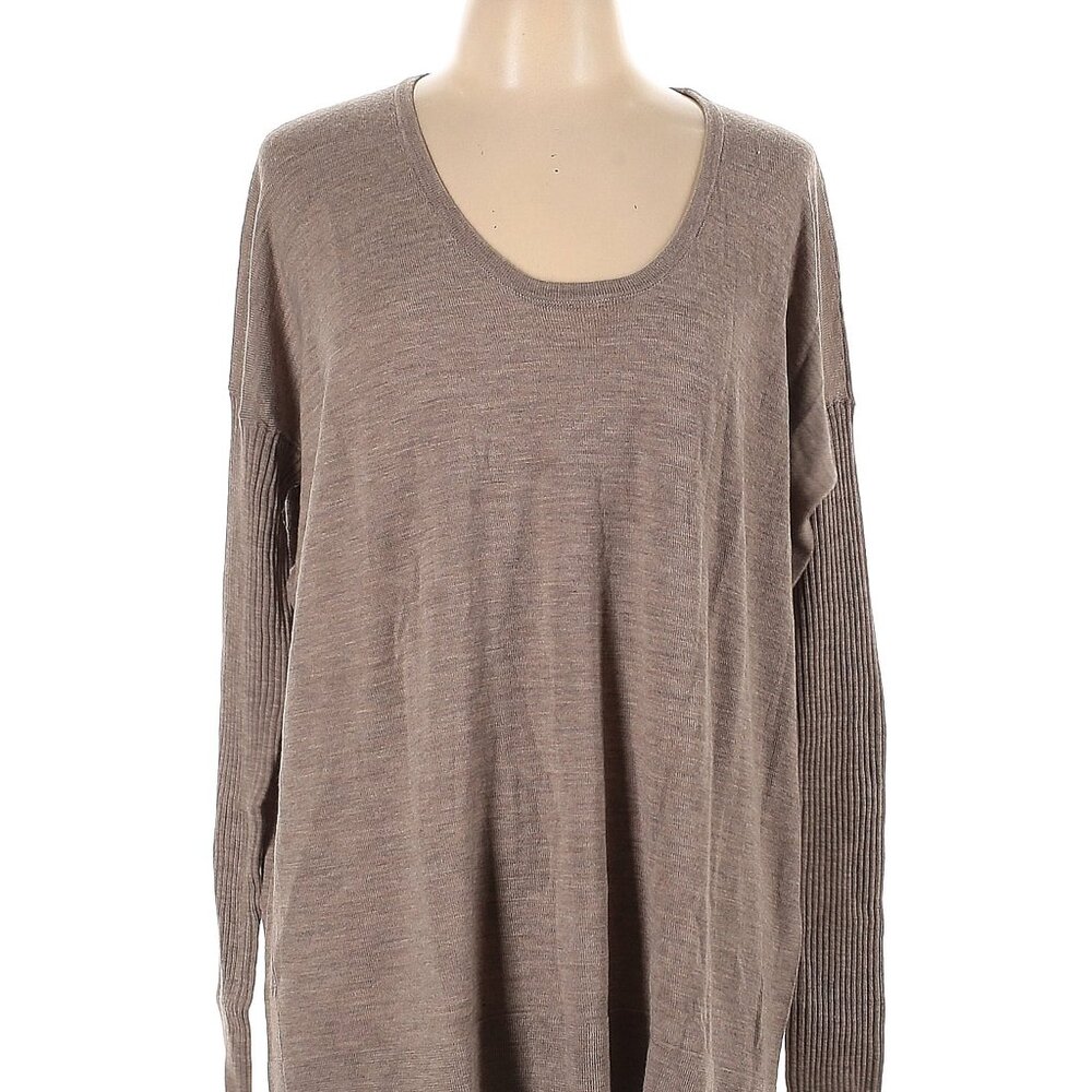 The Row Caistor Light Brown Wool Scoop Neck Oversize Sweater NWT Size L